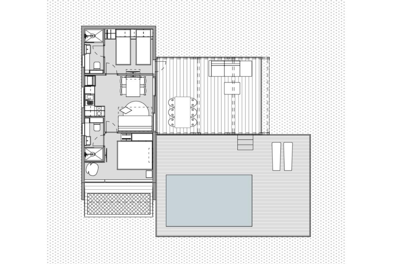 Familienferienhaus 1 Modul mit Pool