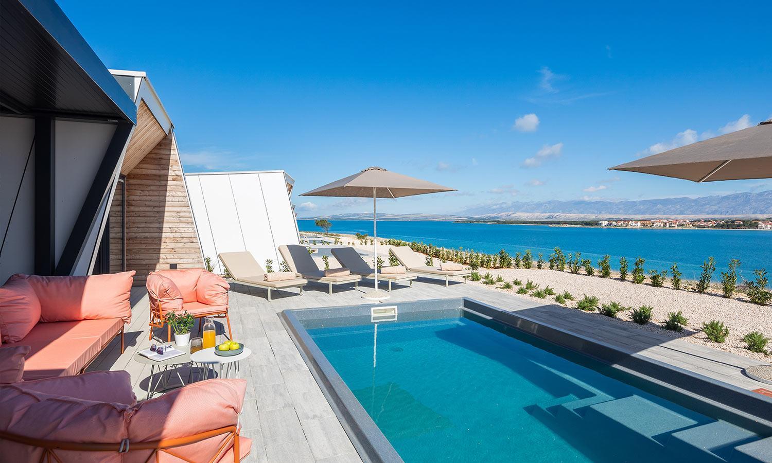 Luxuriöse Mare Glamping-Villa mit Pool