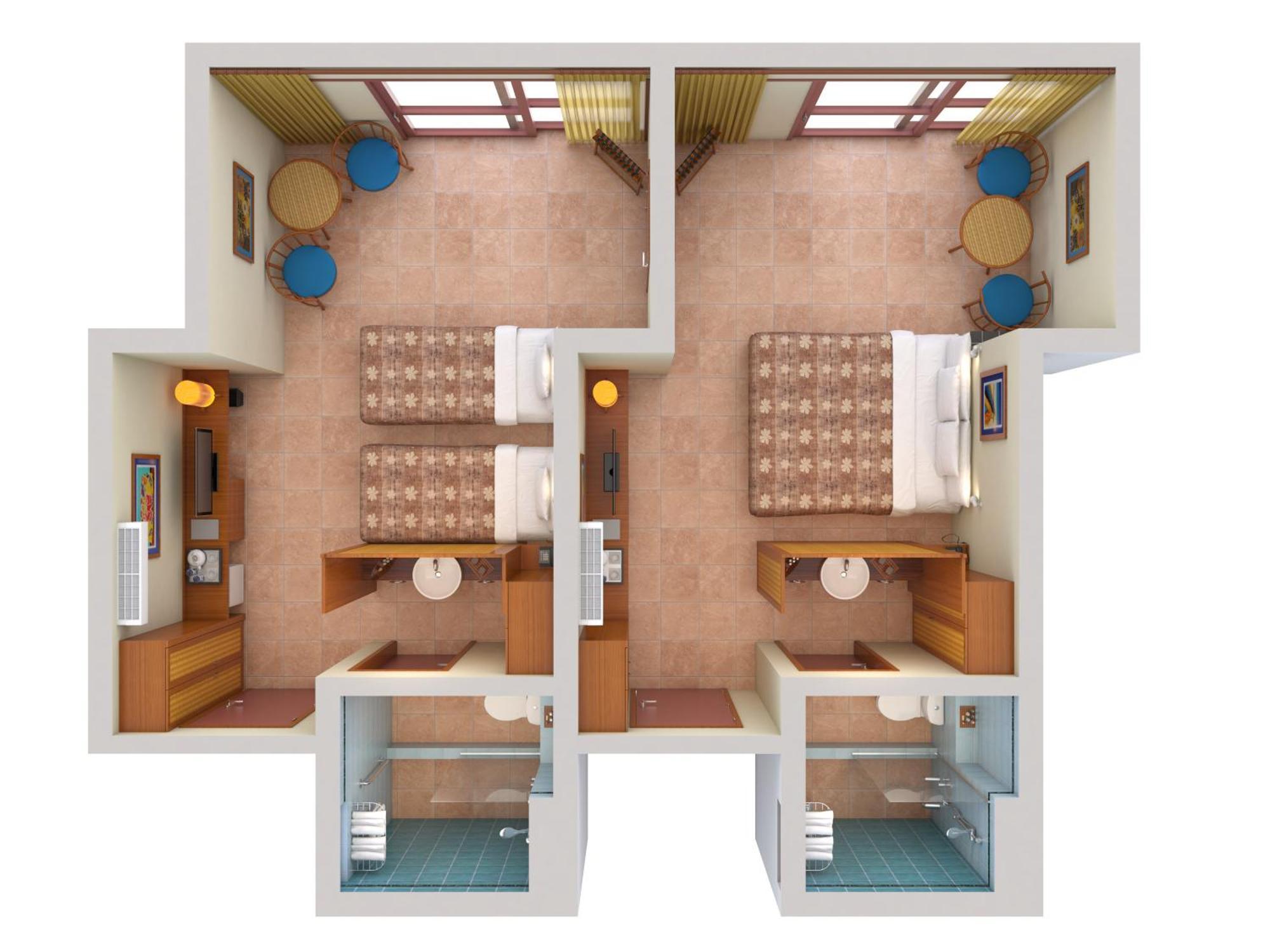 Family Two-Bedroom Interconnecting Suite - Beachside