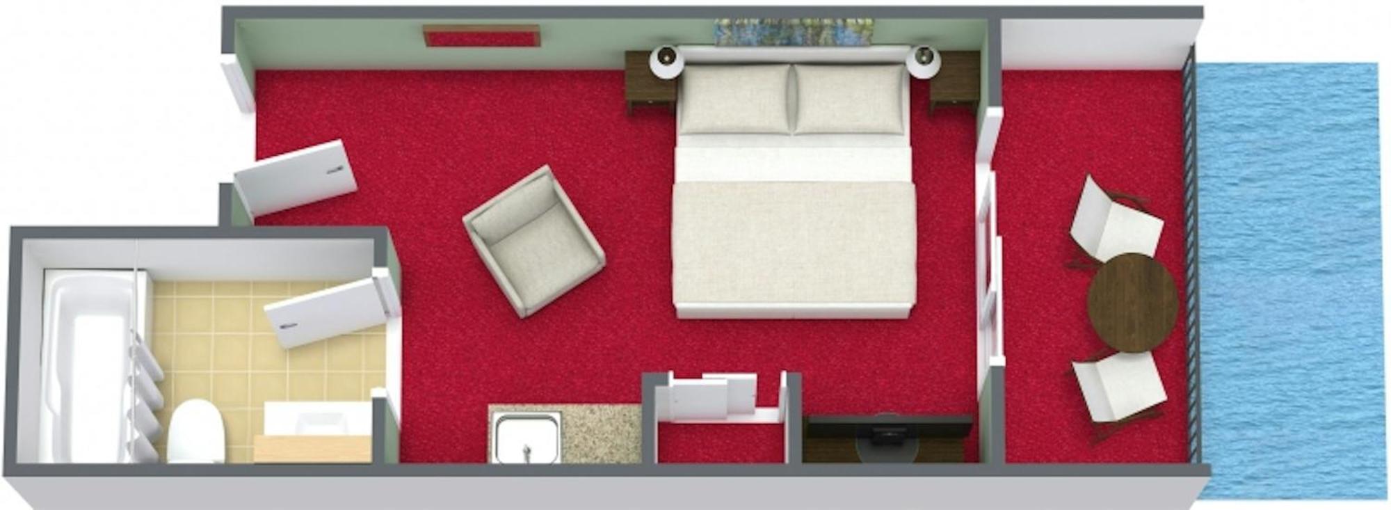 Habitación con cama extragrande y vistas al mar