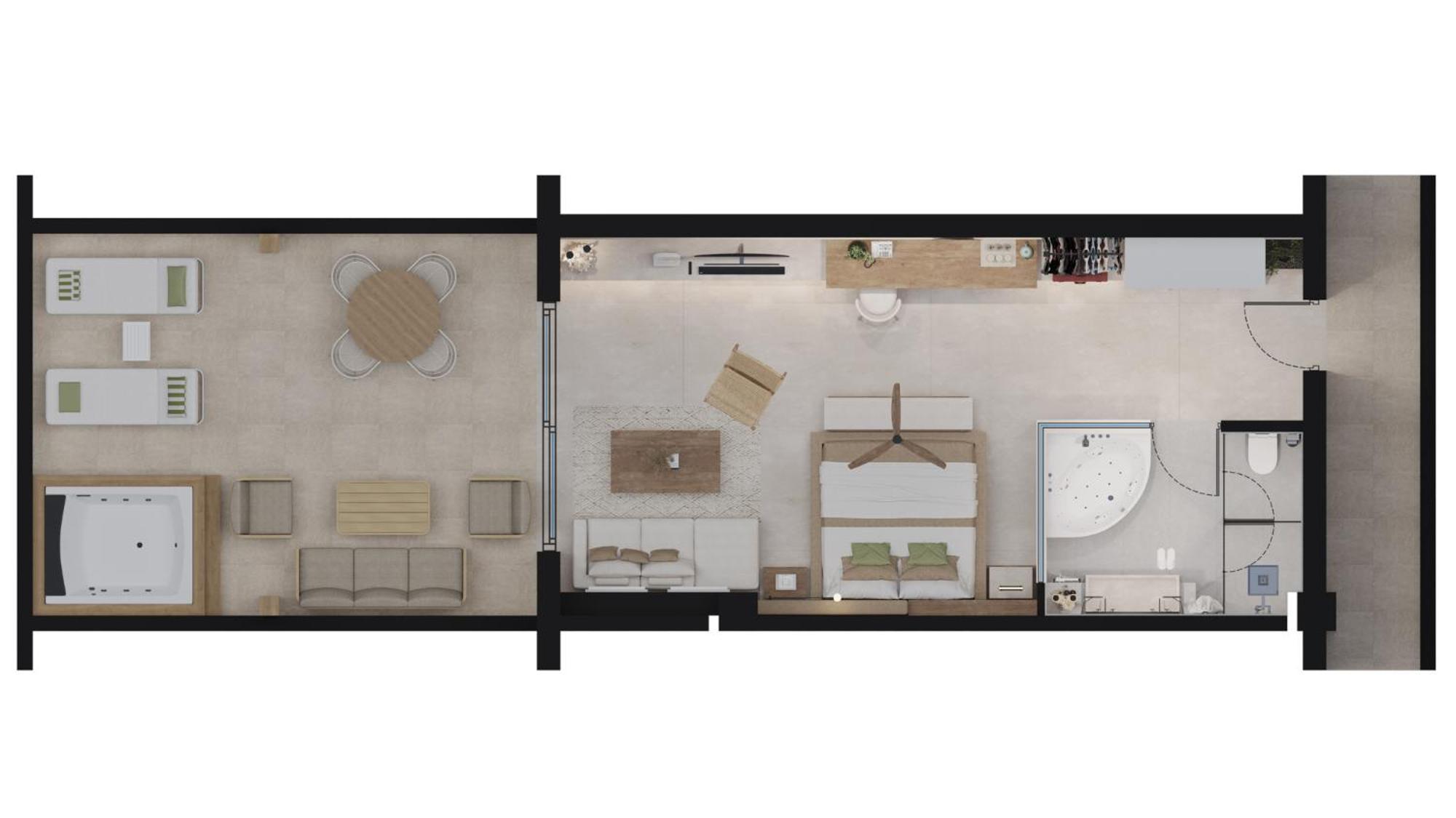Suite Superior con hidromasaje privado exterior