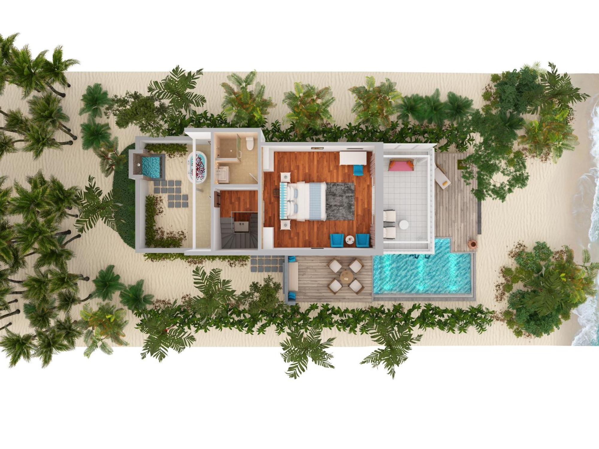Two Bedroom Duplex Beach Villa with 25% discount on spa treatments