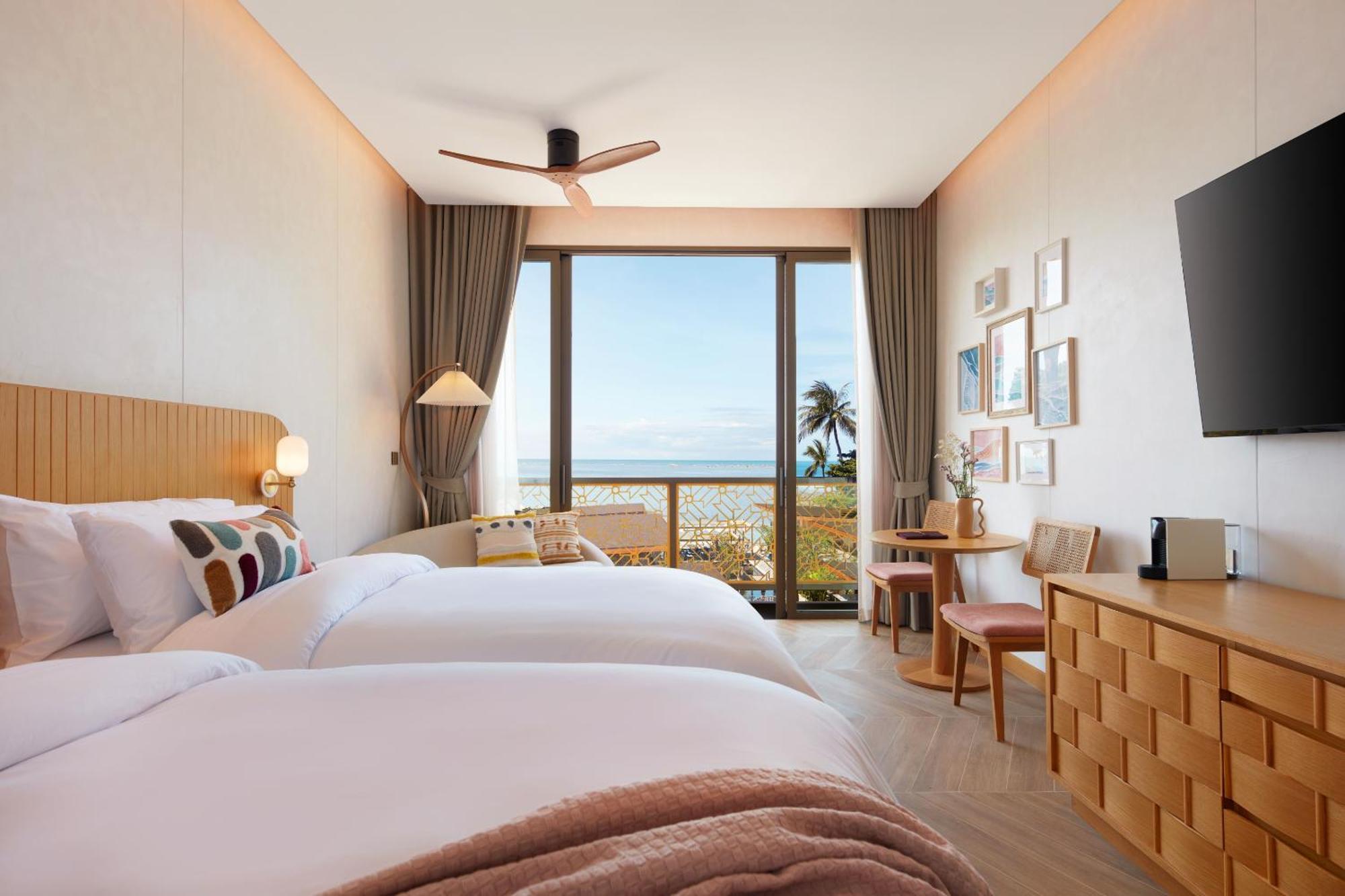 Standaard Tweepersoonskamer met 1 of 2 Bedden en Uitzicht op Zee
