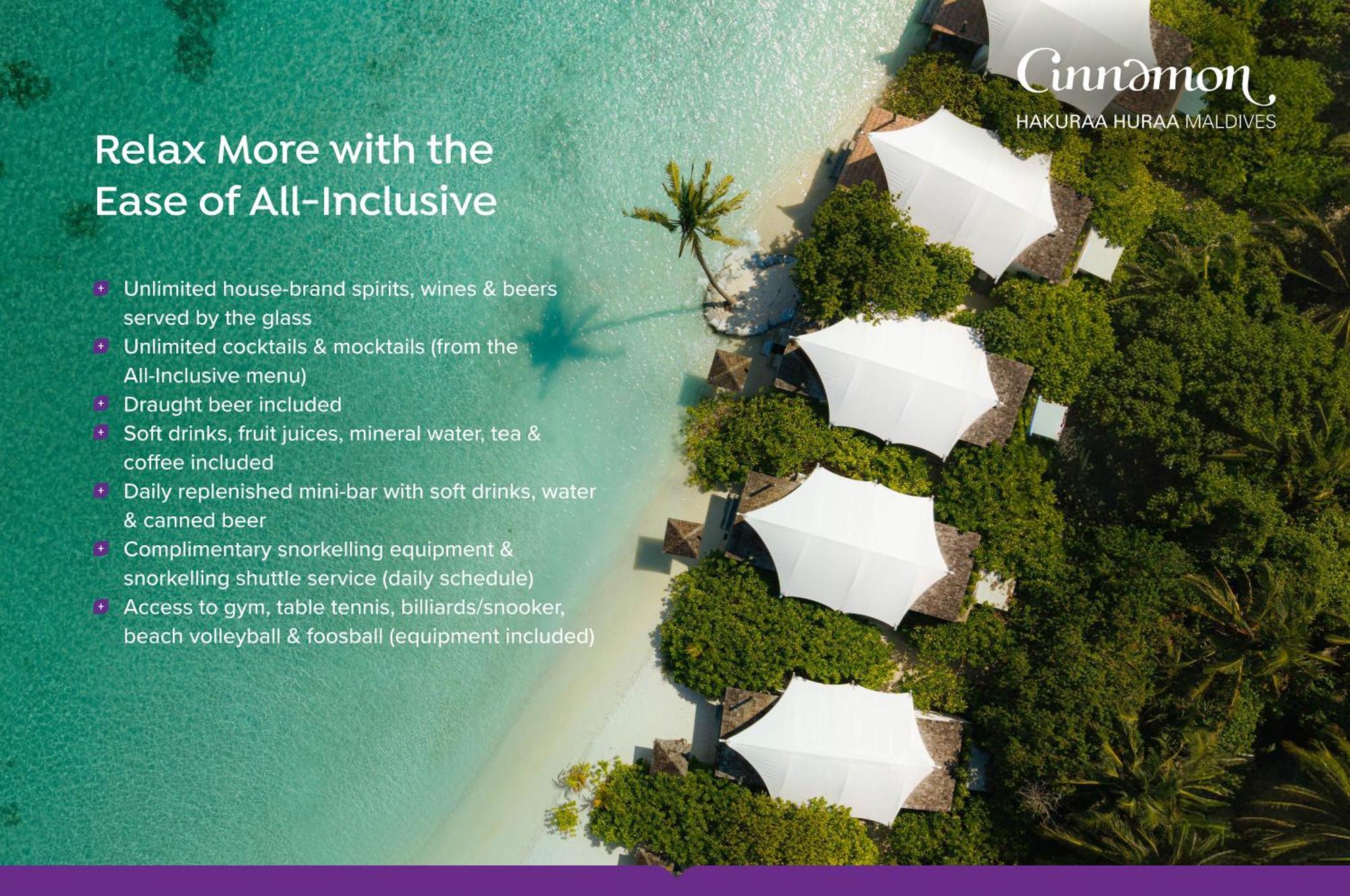 Beach Bungalow domestic transfers 1 up to 2 guests stays valid to 31 Oct 2027 Spa