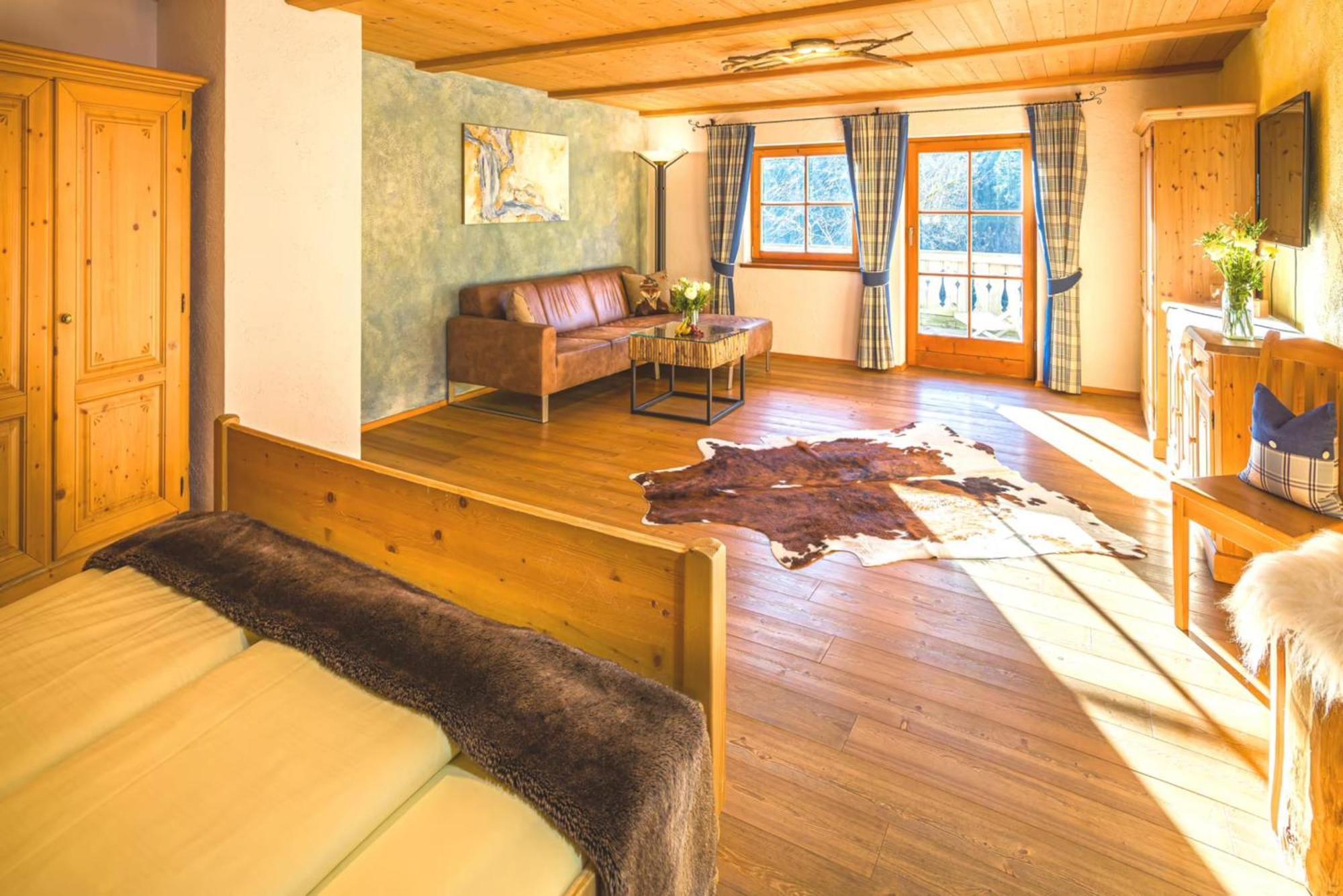 Junior Double Suite with Sofa Bed, Balcony and Mountain View