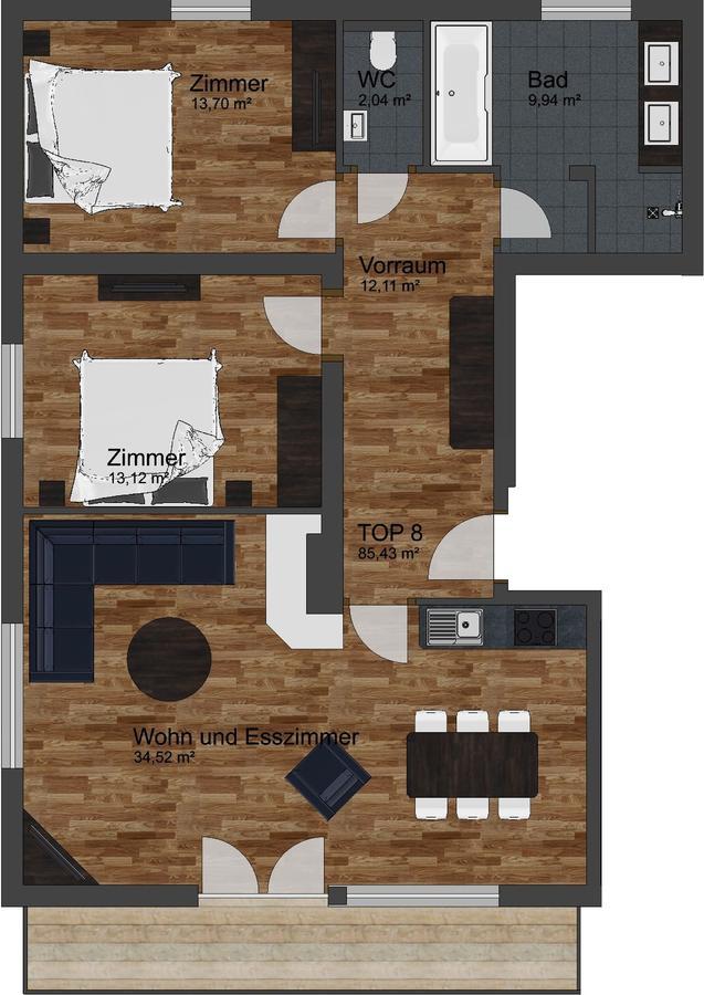 Deluxe Apartment mit 2 Schlafzimmern